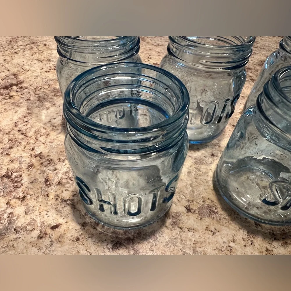 Brand New-Set of 6 Mason Jar Shot Glasses